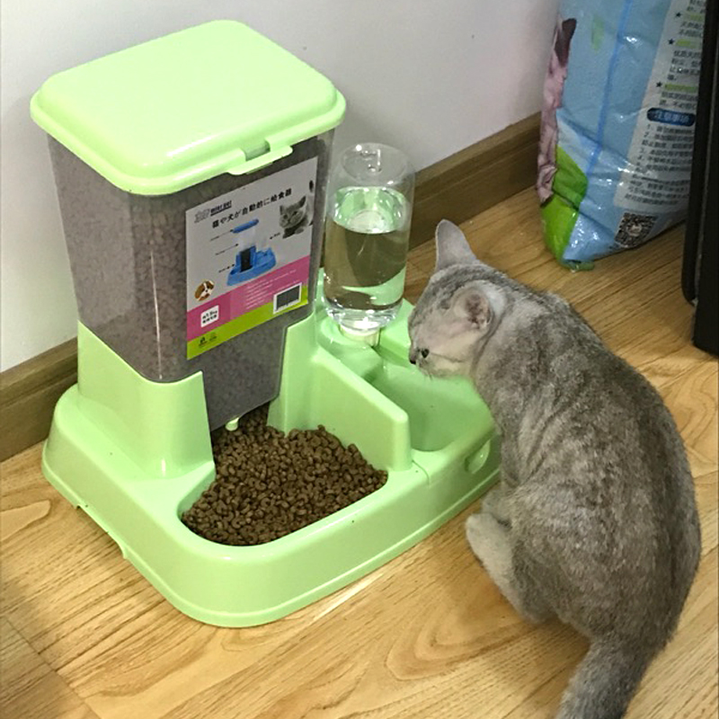 Cat supplies automatic feeder cat bowl feeding dog artifact dog water dispenser pet dog bowl cat food basin two-in-one