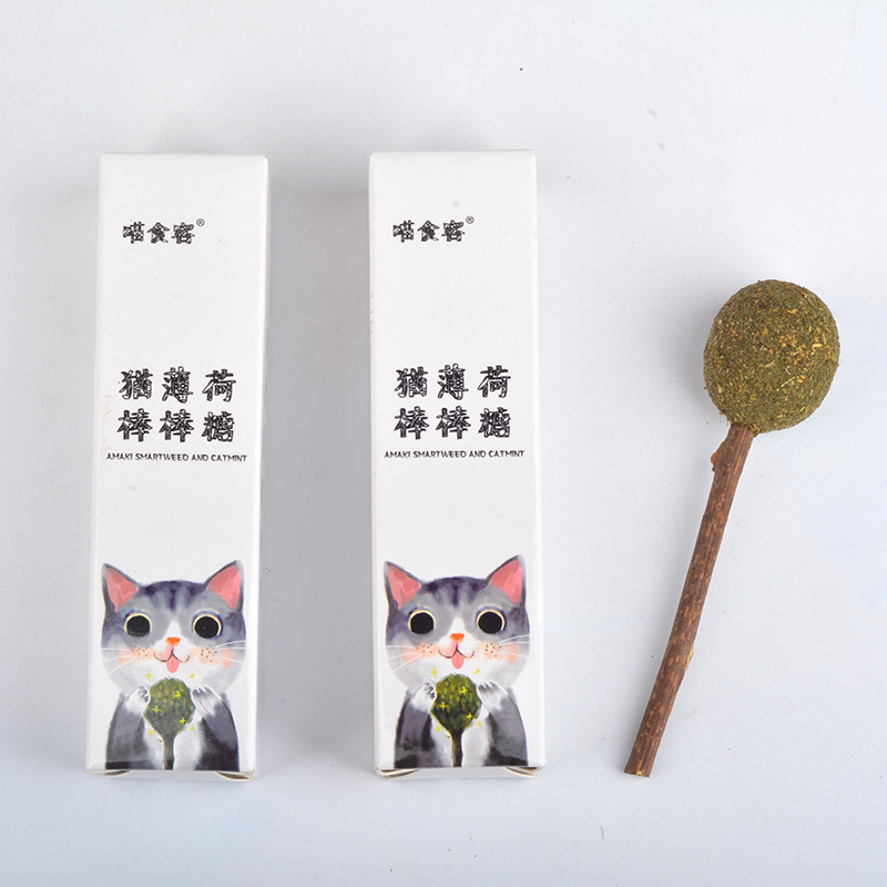 Mèo đồ chơi cung cấp catnip bóng kẹo mút hài hước mèo dính răng hàm sạch răng gỗ bọ cạp mèo cỏ mèo đồ ăn nhẹ đồ ăn cho mèo con