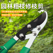 Power lion telescopic strong shear Telescopic labor-saving fruit tree scissors High branch scissors Garden art coarse branch scissors Pruning scissors