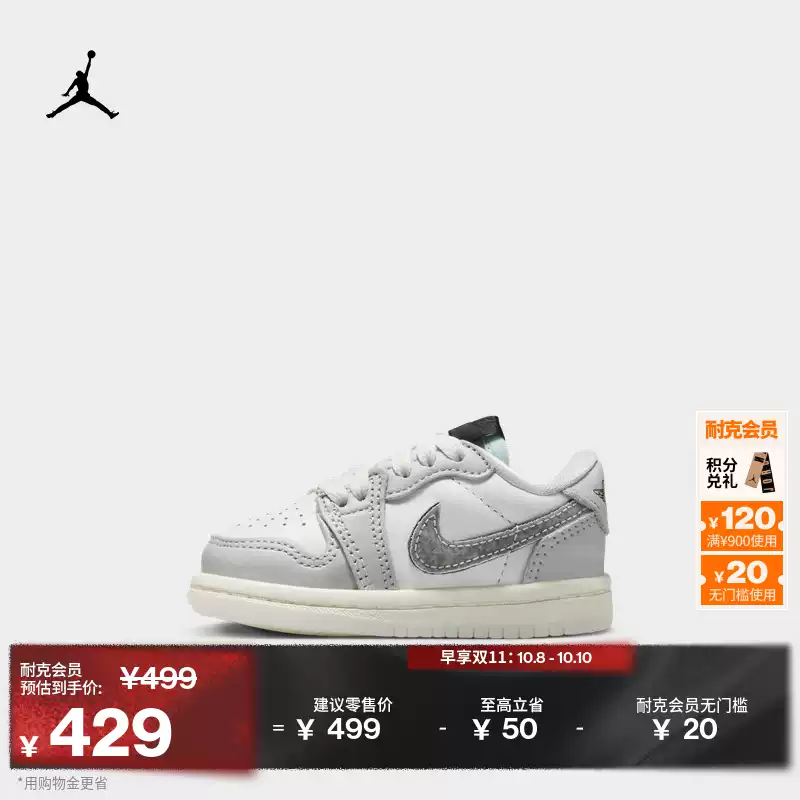 Jordan官方耐克乔丹新年蜕变系列银蟒男女童婴童运动鞋蛇年HF3206