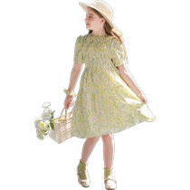 Girl Pure Cotton One-piece Dress 2024 Summer Dress New Foreign Air Children Bubble Sleeveless Princess Dresses CUHK Dresses