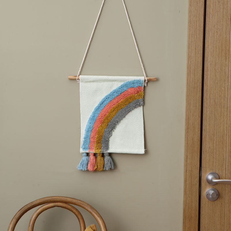 Wall decoration ins Wall hanging hand-woven tufted fringed tapestry tapestry B&B Bohemian wall fabric hanging painting
