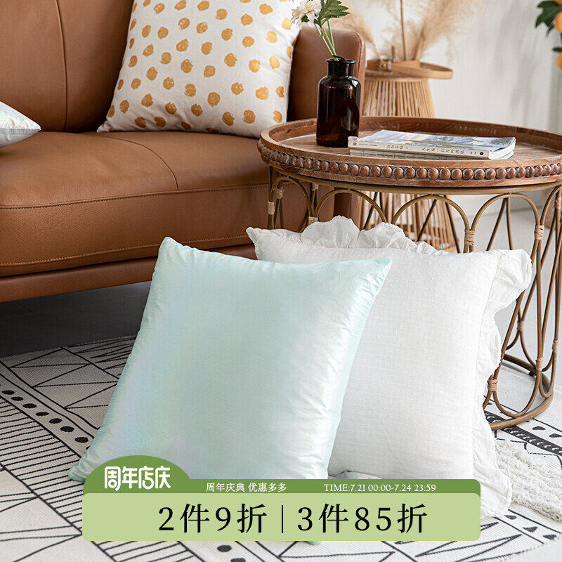 Pure color holding pillow sofa Living room Summer ins Wind Nordic cushions leaning on pillows cover mesh red without core holding pillows