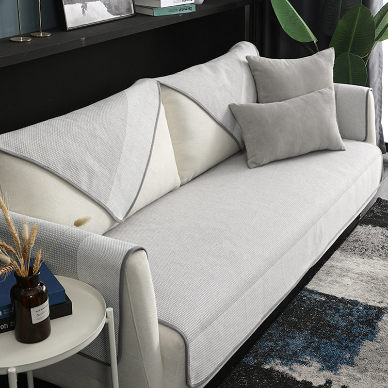 Anti-cat grabbing sofa cushion Summer anti-slip plush thickened Four Seasons universal Nordic minimalist cloth Cotton Hemp Sofa Geb