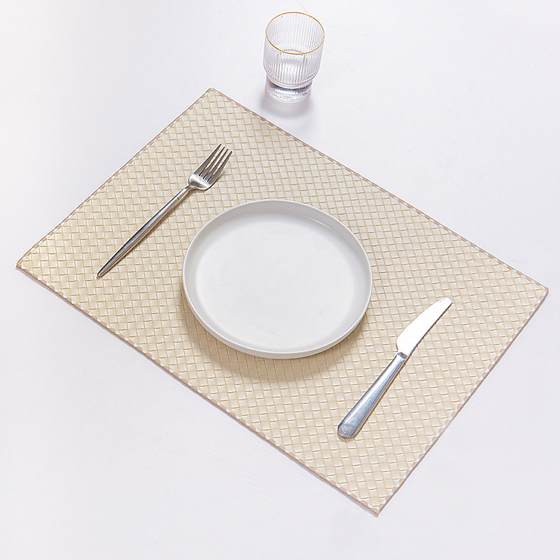 Placemat waterproof and oil-proof household photo ins wind light luxury modern new Chinese-style cushion pvc coaster fabric cushion cloth