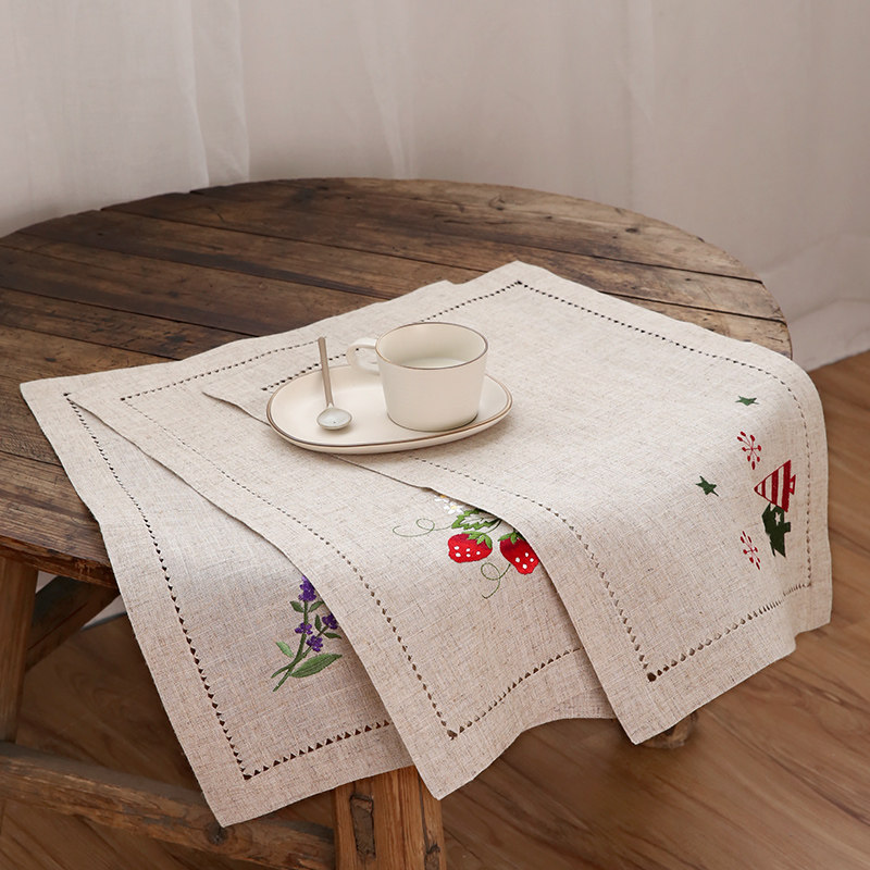 Cloth art dinner cloth Children eat Western food mat Cloth table mat Japanese cotton hemp lunch waterproof and oil proof mat Primary school placemat