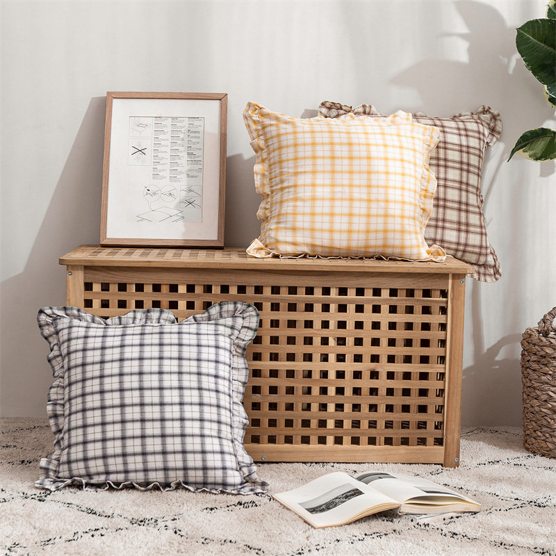 Nordic Sofa Cuddle Pillow Living Room Leaning Pillow Light Lavish Plaid Hold Pillows head cushion car headliner Bedside Cushions with pillow cover