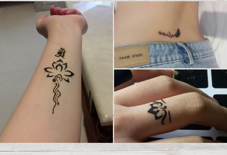 Body painting tạo tác vẽ tay kem dán hình xăm nữ không thấm nước nam bền Henna template Hàn Quốc dán mô phỏng tattoo hình xăm dán theo yêu cầu