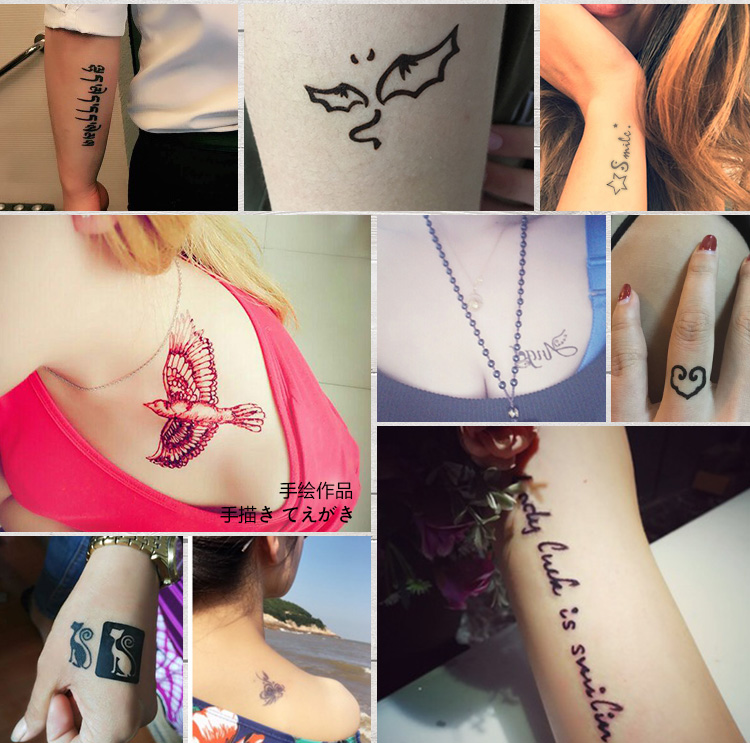 Body painting tạo tác vẽ tay kem dán hình xăm nữ không thấm nước nam bền Henna template Hàn Quốc dán mô phỏng tattoo hình xăm dán theo yêu cầu