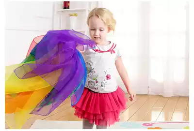 Orff children's game gauze Kindergarten toy Dancing gauze square towel Silk scarf Seaside gauze
