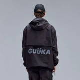 Дорожный черный съёмный плащ с капюшоном, куртка, оверсайз