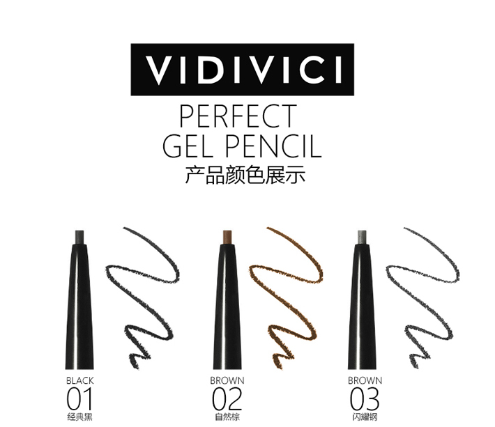 Hàn quốc gốc xác thực VIDIVICI fine 3 màu không thấm nước rất tốt bút kẻ mắt bút bút kẻ mắt kéo dài không nở kẻ eyeliner cho mắt 2 mí