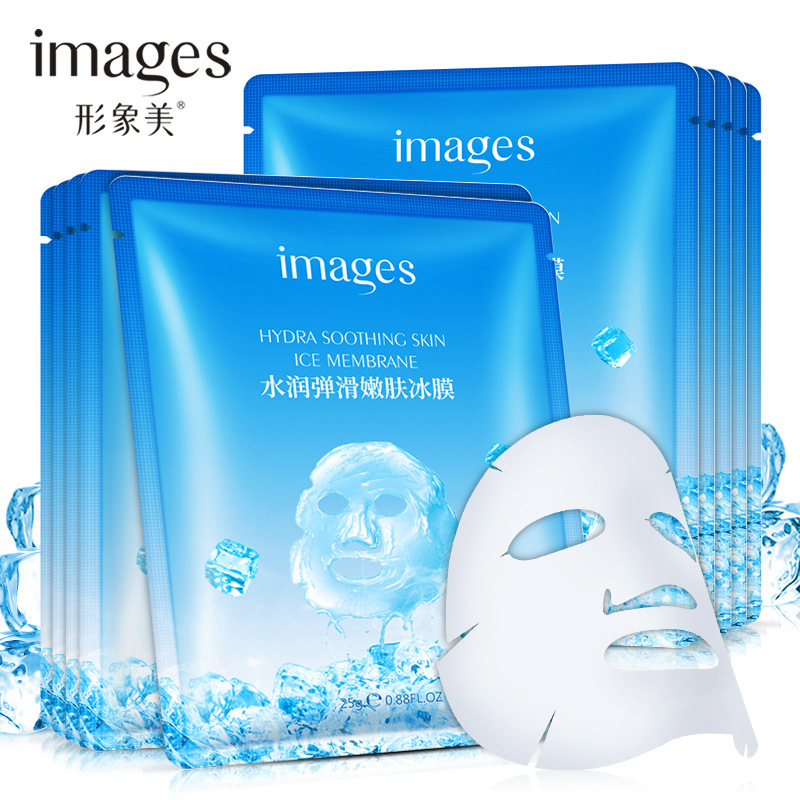 Image Beauty Water Resources Smooth Skin Ice Film Systolic Pores Compact to Tender Smooth Moisturizing Moisturizing Mask Female acne 1 sheet