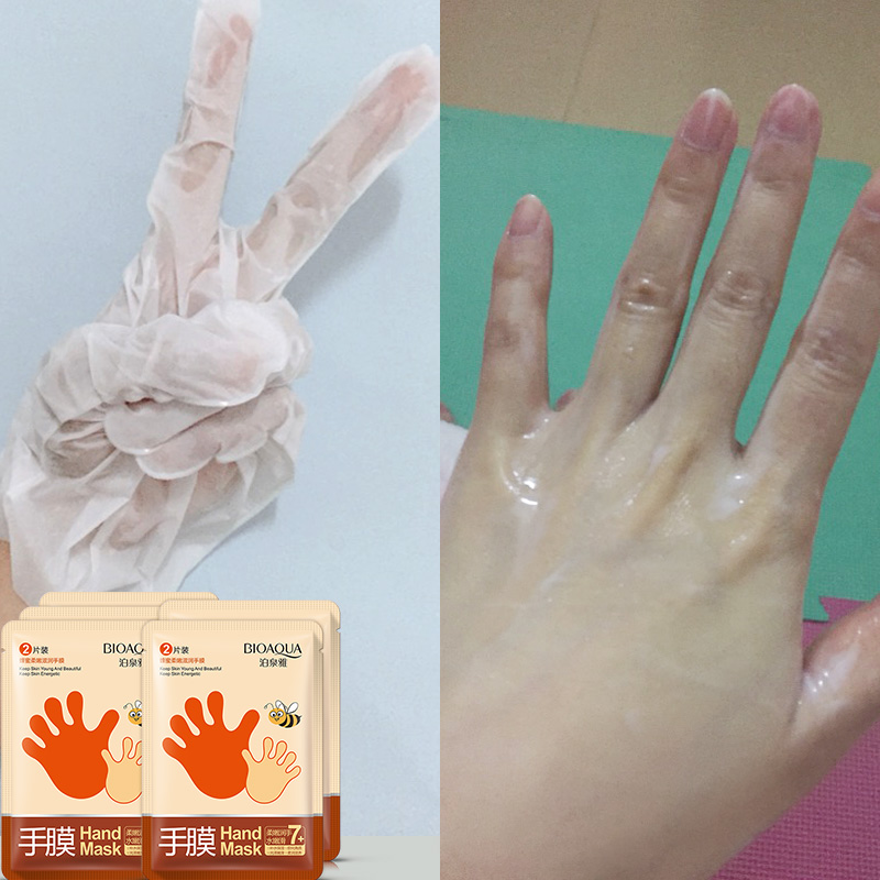 Poquan Ya Handen Gloves Temperature Moisturizing Demogenated Cornea Hand Care Set Desalinates Fine Foot Film