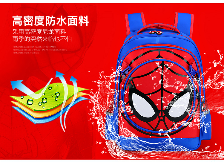 Spider-man túi học sinh boy boy ba lô mẹ túi chống nước hai mảnh túi mới - Túi bé / Ba lô / Hành lý túi trẻ em