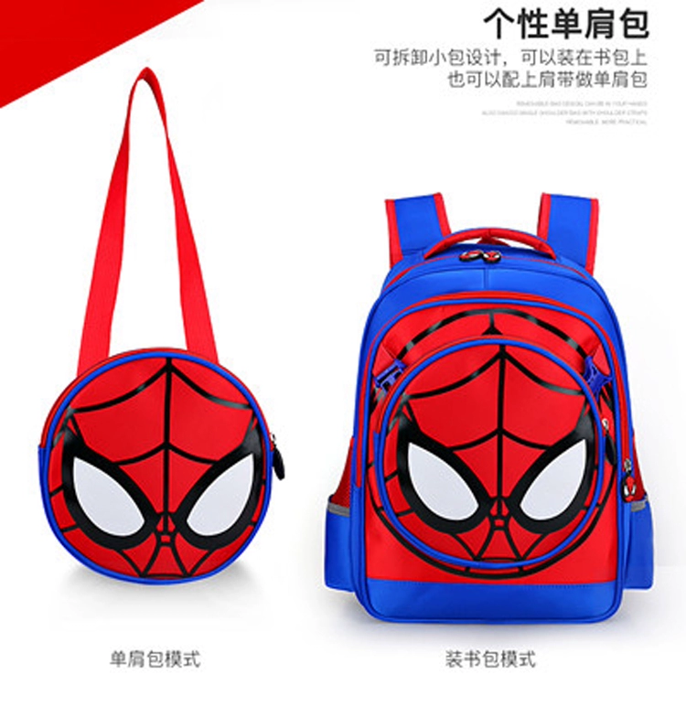 Spider-man túi học sinh boy boy ba lô mẹ túi chống nước hai mảnh túi mới - Túi bé / Ba lô / Hành lý