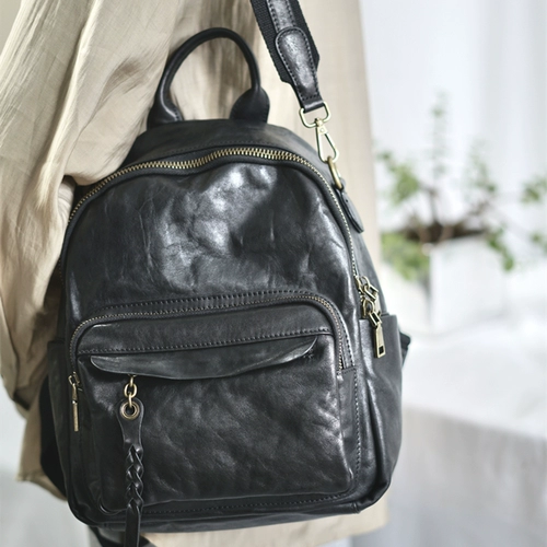 Кожаный ретро рюкзак, из натуральной кожи, воловья кожа