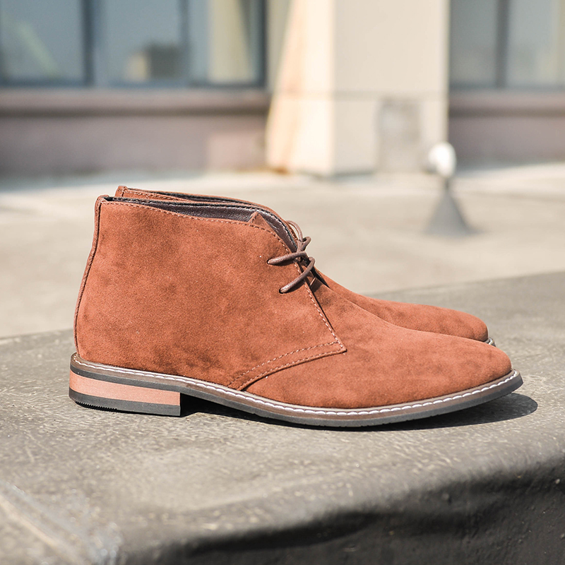 Foreign Trade Large Size American Retro Martin Boots Men's Desert Boots Polo Boots Work Boots Casual British Style Mid-Top Leather Shoes