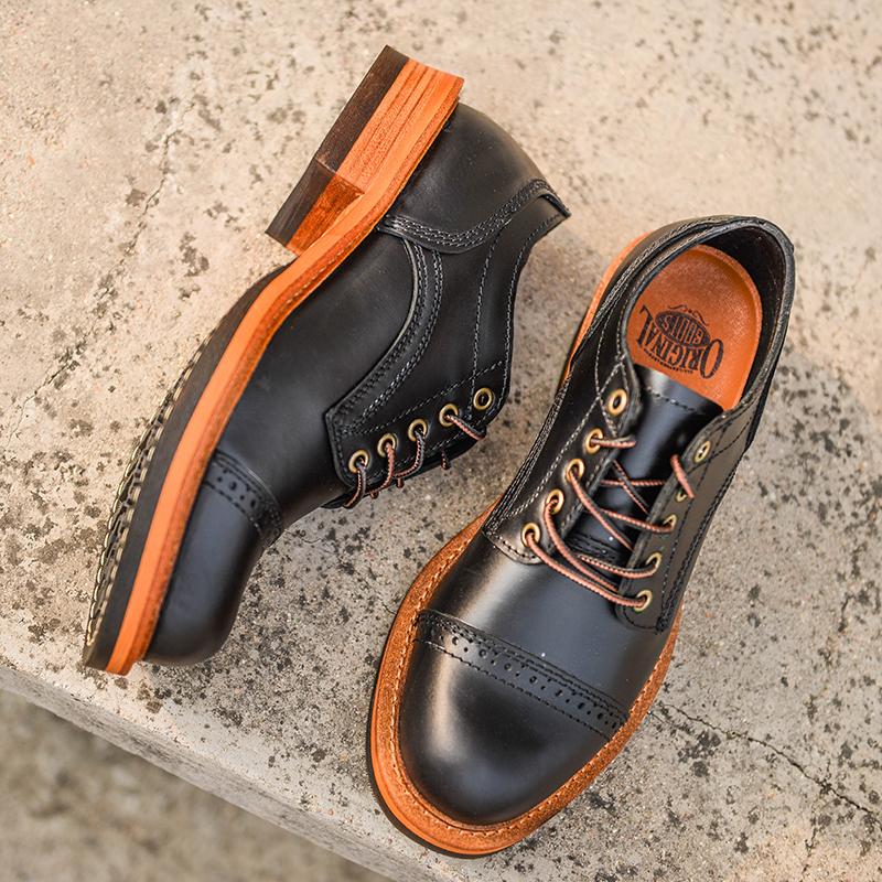 Amei Casual Low-Top Martin Boots, Retro Work Shoes, British Style Casual Brogue Leather Shoes, Low-Top Boots