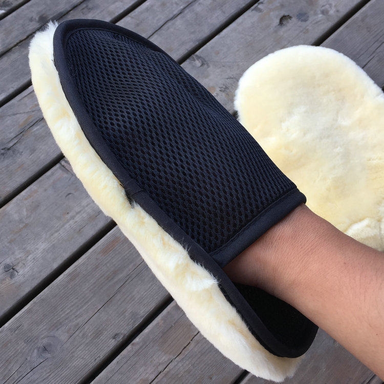 Car Wash Wool Gloves Thickened Water Suction Special Without Dropping Hair Pure Cotton Rubbers With Waxed Towel Ultrafine Fiber Wool Inserts