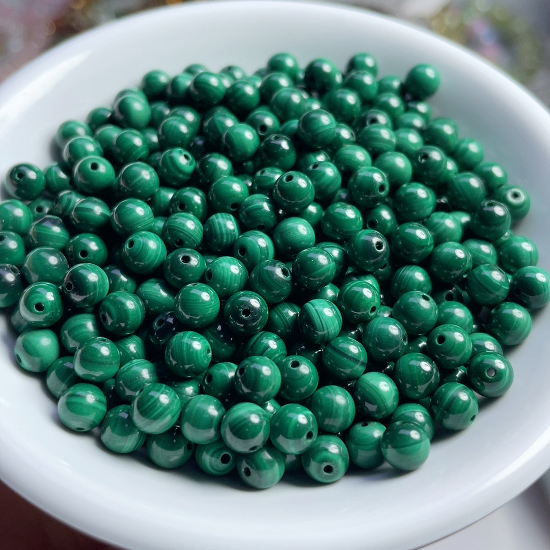 天然の高品質マラカイトルースビーズ