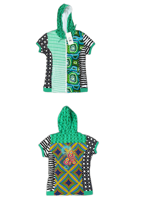 【835】Reversible Yabi Hooded Short-Sleeve Jacket, Surplus from Foreign Trade