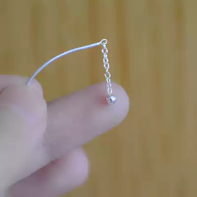 Step by step shocking Li IU Li Zhien with S925 sterling silver minimalist ear refining plain silver transfer beads elbow temperament earring