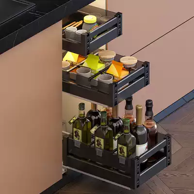 kitchentime kitchen integral cabinet double drawer type Harry Potter black crystal all aluminum gold tools four side pull basket