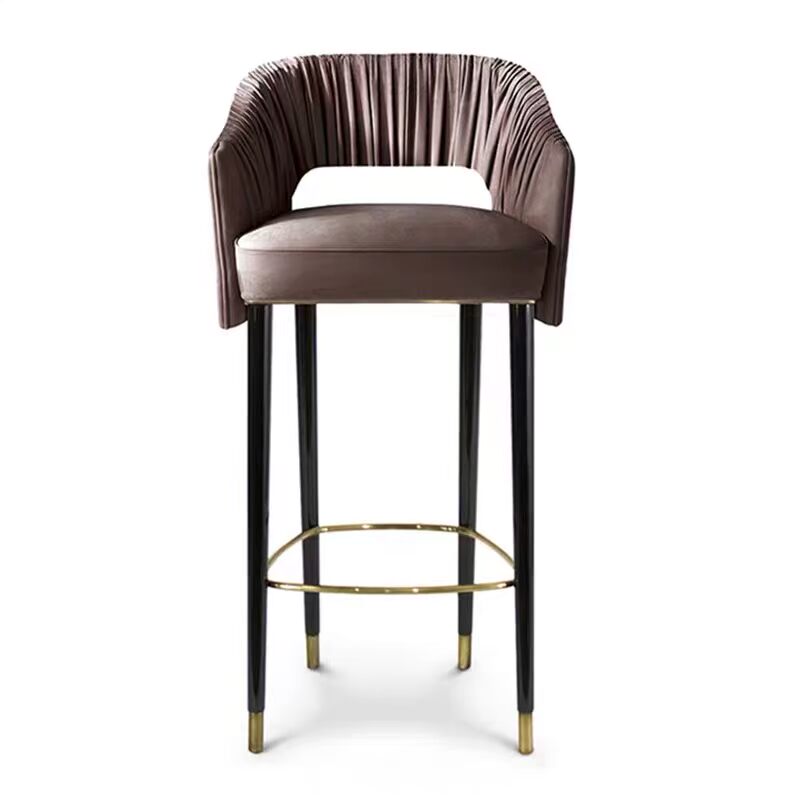 Cao cấp tùy chỉnh đồ nội thất gỗ rắn tân cổ điển hậu hiện đại ghế ăn cao thanh ghế nhà hàng khách sạn cafe bar ghế - Giải trí / Bar / KTV ghế bàn bar