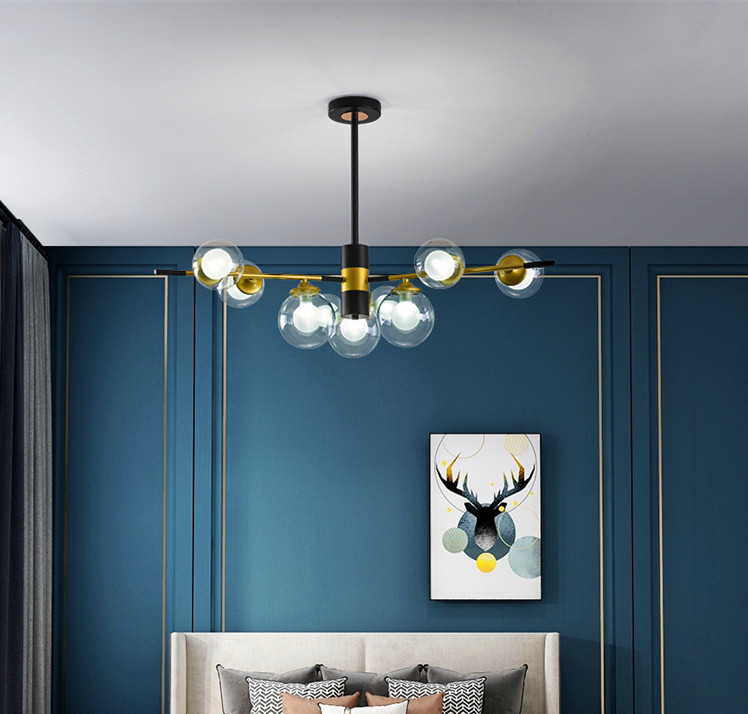 New Living Room Chandelia Nordic Luminaire Brief Post Modern Style Bedroom Home Magic Bean Master Bedroom Bedside Dining Room