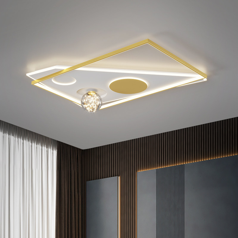 LED CHED CHELLED rectangular living room lamp ultra-thin convenience modern atmosphere home bedroom lamp creative lighting