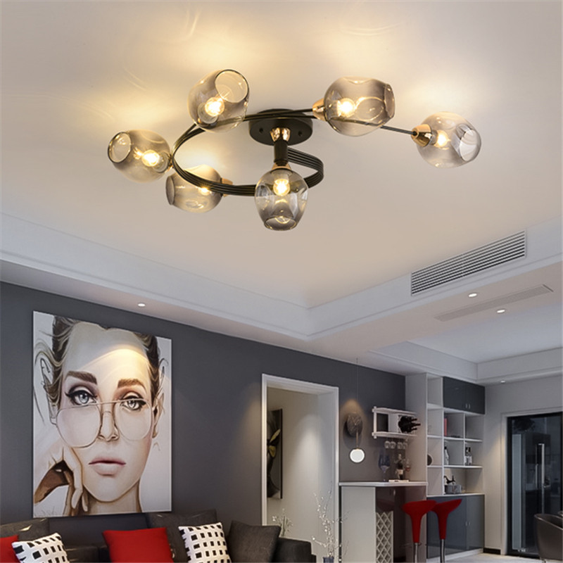 New chandelier Nordic Living room Restaurant Lamp postmodern minimalist light lavish lighting bedroom Magic bean tennis red Molecular Lights-Taobao