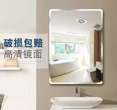 Cosmetic mirror bathroom non-perforated bathroom mirror small apartment multi-functional beautiful round corner beauty salon on the wall