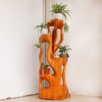 Root carving flower frame solid wood tree root bonsai frame natural wood root fragrant camphor wood flower basin rack root art base tree head GL3083