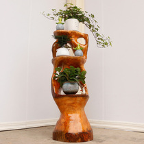 Root Carved Flower Shelf Pendulum ornament Living room root carving bonsai root carving swinging piece natural tree root wood carving flower shelf MH3357
