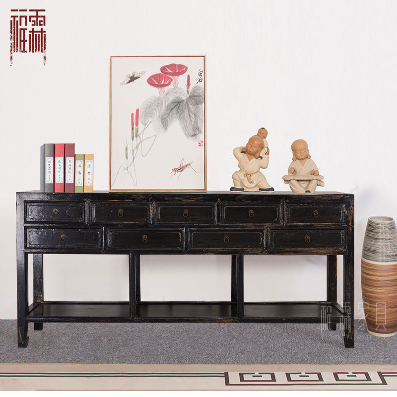 Chinese Solid Wood Antique Culture of the Old Nine Sweat Pockable Meal Cabinet Restore Bowl Cabinet Tea Warehouse