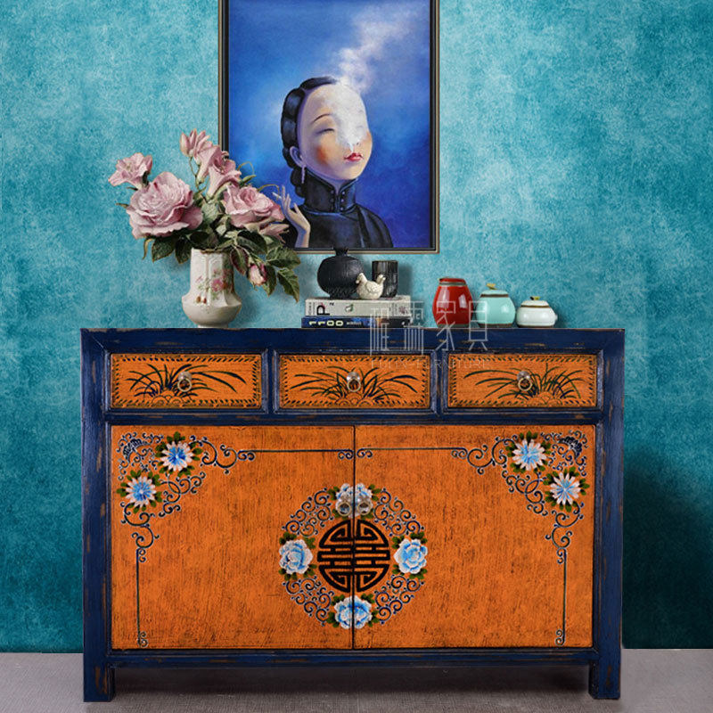 New Chinese retro - style old colored meal cabinet Songxi Shuttle locker Songxi furniture antique furniture setting cabinet
