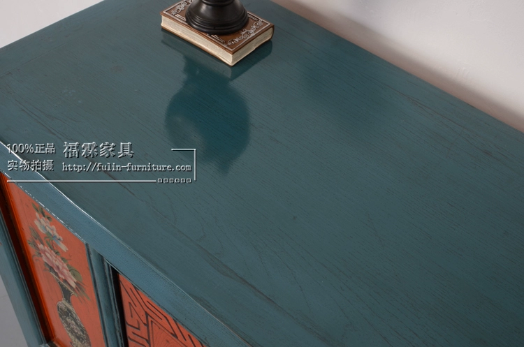 Tủ lưu trữ tủ bên hông phong cách Trung Quốc mới tủ đồ nội thất bằng gỗ rắn tủ trà cây du sơn cổ cũ tủ giày tiền sảnh - Buồng