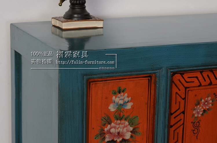 Tủ lưu trữ tủ bên hông phong cách Trung Quốc mới tủ đồ nội thất bằng gỗ rắn tủ trà cây du sơn cổ cũ tủ giày tiền sảnh - Buồng