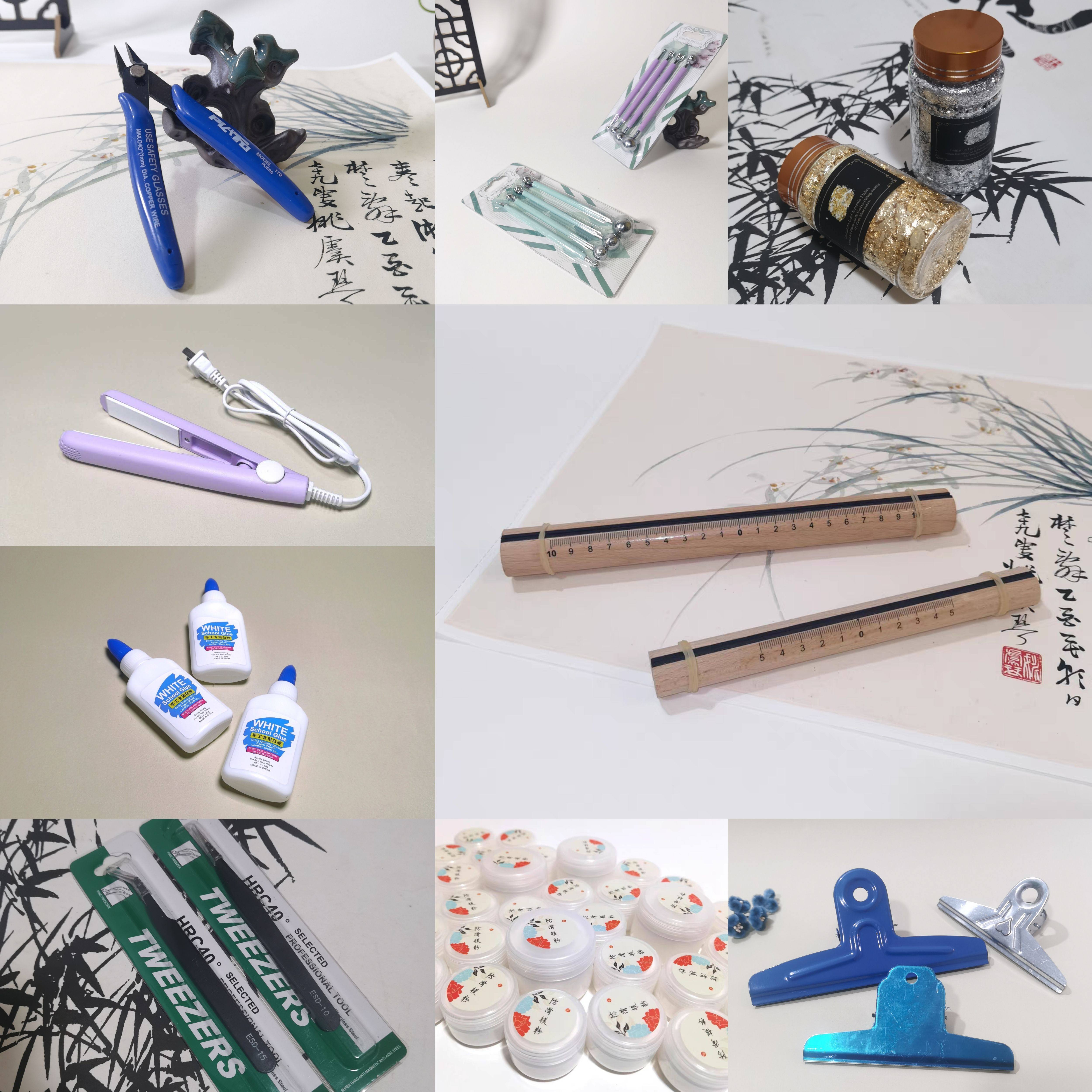 非遗绒花制作工具都有哪些?新手必备绒排夹、丸棒、夹直板等有哪些妙用?-白胶白乳胶-淘宝好物网