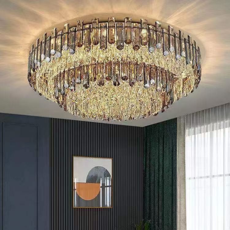 2025 New Light Luxury French Living Room Crystal Lamp K9 Crystal Hall Main Lamp Crystal Bedroom Restaurant Lamp Ceiling Lamp