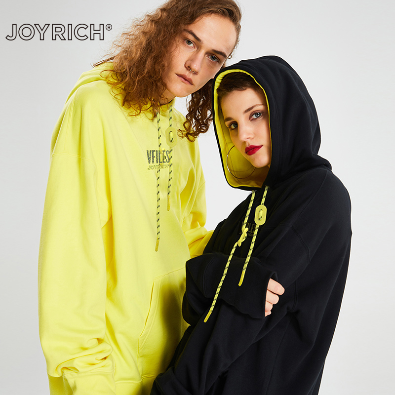 VFILES X JOYRICH official joint loose hood and color of pure color men and women trendy fashion hoodies sweatshirt