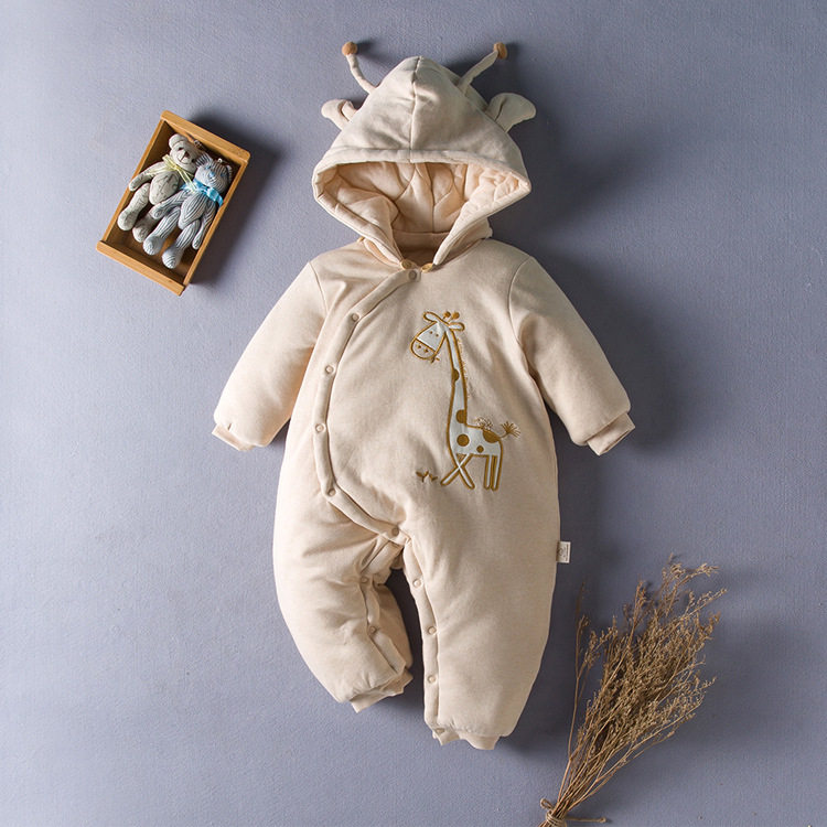 Newborn baby Even body clothes autumn winter cotton clothes thickened warmth beginner cotton clothes baby winter clothing for outside wear