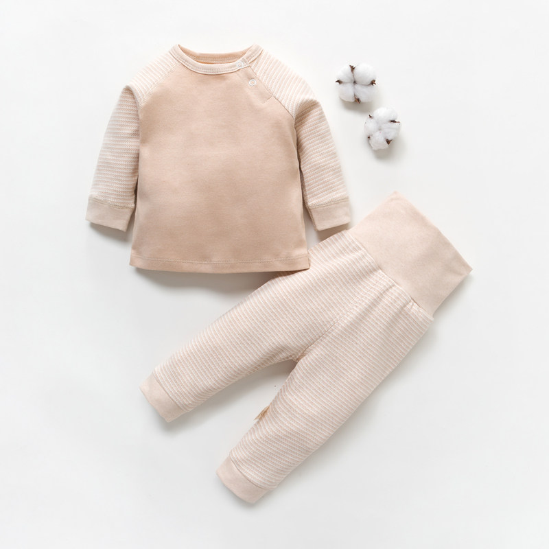 Baby clothes Two style spring and autumn pure cotton autumn clothes sanitary pants baby Two style suits High waist and belted underwear for the bottom to wear