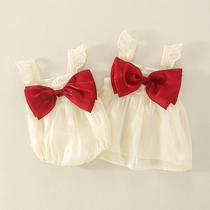  Baby girl small skirt summer thin section 0 princess skirt-dress 1 suspender skirt One-piece skirt Baby girl summer dress age