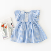  Baby girl small skirt summer thin section 0 dress pure cotton-princess skirt 1 summer one female baby summer dress age half