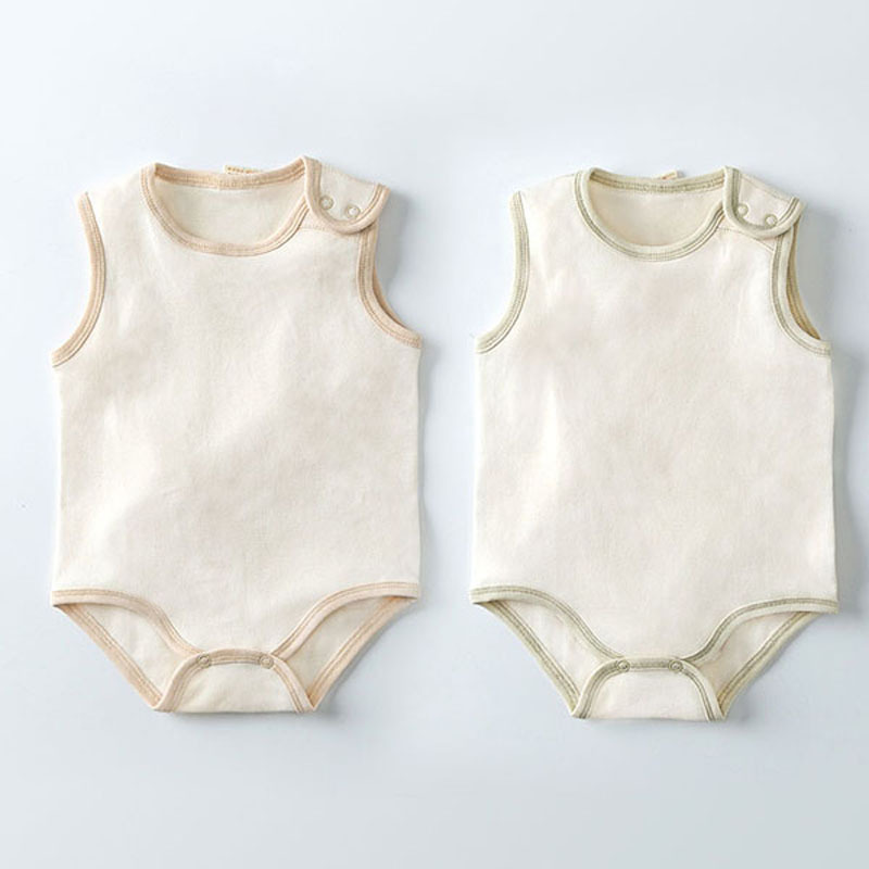 Baby Romper for Spring and Autumn, Sleeveless, Class a Pure Cotton, for Infants, One-Piece Vest for Girls and Boys, Belly Protection, Base Layer