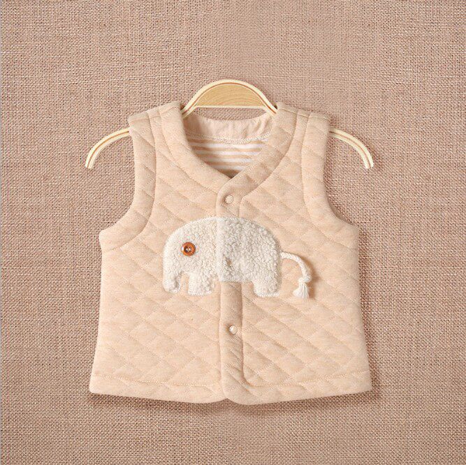 Newborn baby small waistcoat warm first raw clip cotton vest pure cotton waistcoat spring autumn and autumn outside wearing male baby Camshoulder