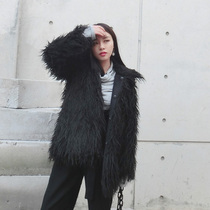 (LAMOBO exclusive) imitation beach wool long wool display slim two sides wearing fur coats