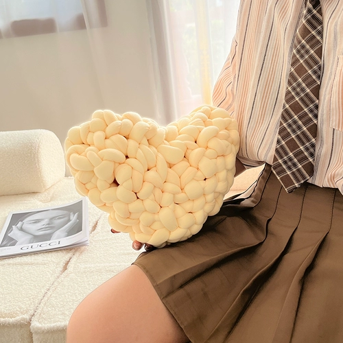 Плетеная подушка в форме сердца, диван, DIY, скандинавский стиль